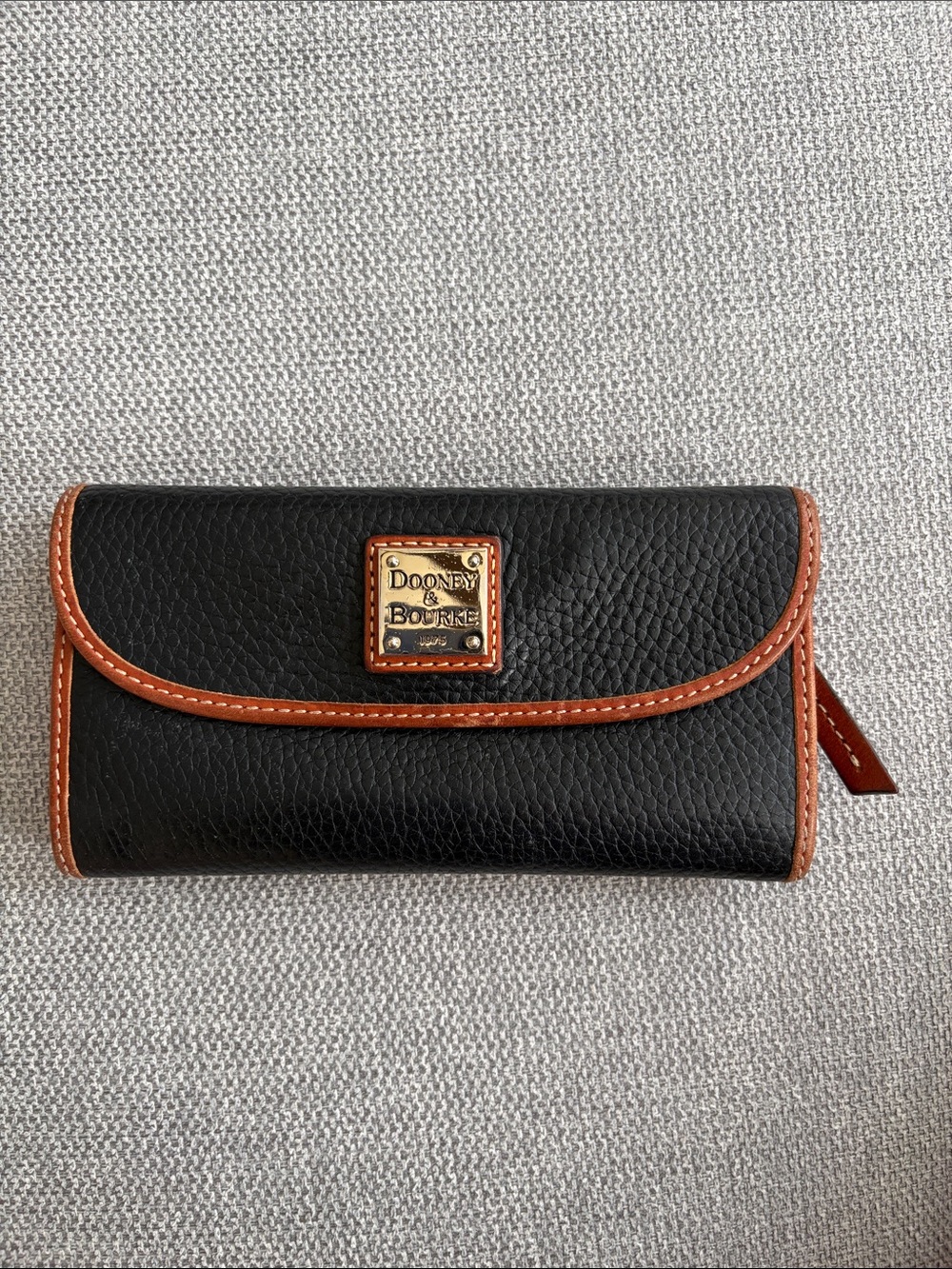 Dooney & Burke Black Pebble Leather Continental Clutch Wallet